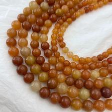 Сердолик круглый гладкий, нить 38 см