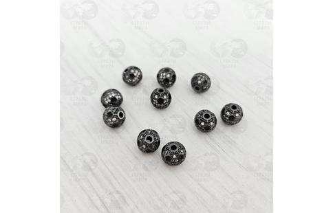 Бусина с кристаллами "мяч" 7,5  мм